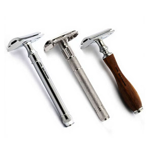 Kit de Afeitado Profesional para Hombre, Maquinilla de Afeitar de Doble Filo, Apertura Tipo Mariposa, Reutilizable, de Acero Inoxidable, Manual - Product Image 1