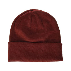 Gorro Unisex Color Borgoña, Gorro Cálido de Invierno de Color Sólido, Estilo Casual, 56-58 cm de Circunferencia de Cabeza, Tejido Acrílico - Product Image 1