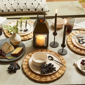 High Quality Set of 2 Antique Black Metal Diamond-Shaped Hanging <b>Candle</b> <b>Lanterns</b> Latest Design for Wedding Decorations - Product Image 4