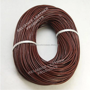 Reliance Leather Products 2.0mm Cordon en cuir véritable marron moyen Kit de fabrication de bracelets à bricoler soi-même en forme de cœur Perle Tailles mélangées Couleurs - Product Image 1