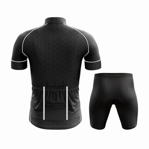 Top Quality Unisex MTB Wear Bicycling Uniforms Solid <b>Black</b> Color Short Sleeves Zipper-UP Youth Cycle Riding Uniforms - Product Image 2