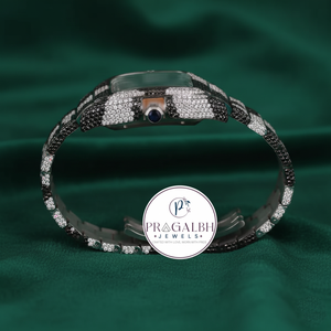 นาฬิกา Pragalbh Jewels Luxury Bust Down ประดับเพชรโมอิสซาไนต์ หน้าปัดลายพราง ฝังเพชรเต็มเรือน ตัวเรือนสแตนเลส สไตล์ฮิปฮอป - Product Image 4