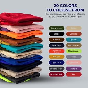 Bonnets d'hiver pour hommes et femmes, bonnets décontractés en plein air 100% acrylique épais de qualité, bonnets de couleur unie - Product Image 6
