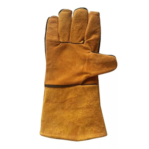 Gants TIG en cuir de vachette de haute qualité, prix de gros, 14 pouces, doublure en coton, protection contre les éclaboussures de métal fondu, pouce entièrement recouvert, longs - Product Image 1