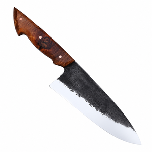 Cuchillo de Cocina de Acero al Carbono con Mango de Madera, Hoja con Punta Caída y Borde Biselado de 0.3 mm de Grosor - Product Image 1