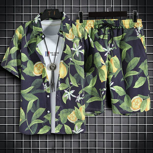 Conjunto de Camisa y Pantalones Cortos Deportivos con Estampado 3D para Hombre, Estilo Hawaiano, para Vacaciones - Product Image 4
