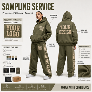 Conjunto de Sudadera con Hombros Caídos y Pantalones de Chándal de Forro Polar Cepillado con Dobladillo y Puños Acanalados, Bordado 3D Personalizado, Marca Privada, Novedad - Product Image 5