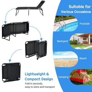 4-Position Adjustable Backrest and <b>Footrest</b> Folding Lounge Chaise Sun Lounger with Comfort Features - Product Image 3