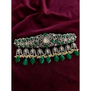 Ensemble de collier en argent 92,5 avec moissanite de Sangeetha Jewellers - Product Image 2