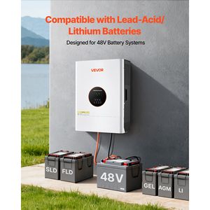 Inverter Solare Ibrido 6000W 48V 120V/240V Bifase con Regolatore Solare MPPT 120A Onda Sinusoidale Pura a Bassa Frequenza - Product Image 5