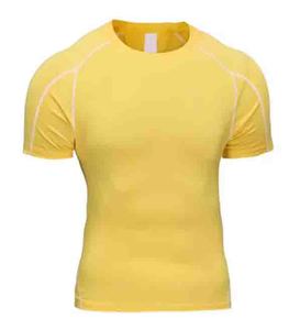 Light Blue <b>Compression</b> T-Shirt for <b>Men</b> Short Sleeve Anti-Pilling Slim Fit Spandex/Polyester Sport <b>Top</b> for Fitness Training - Product Image 2