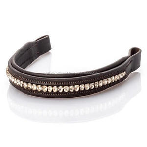 ที่คาดผมหนังม้าสีน้ำตาลฮาวานาคริสตัลสีใสทำจากผ้ากำมะหยี่ทำจากหนังวัวเย็บติดมีให้เลือกทุกขนาด - Product Image 6