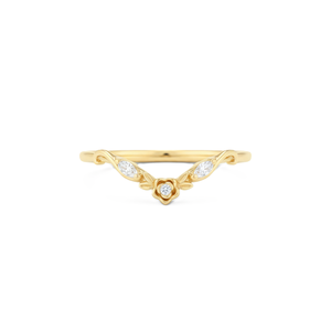 Bague de mariage délicate en or massif 14K 18K avec diamant de laboratoire rond, marquise et chevron, style minimaliste, certifiée IGI, vente en gros - Product Image 1