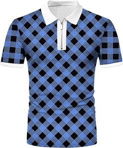 Polo pour hommes à motif intégral, coupe ajustée, pour la gym et le fitness, imprimé par sublimation, vente en gros, collection printemps-été - Product Image 4