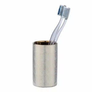 Green Color Modern Stainless Steel <b>Toothbrush</b> <b>Holder</b> Metal Countertop Organizer Stand Bathroom Accessory Multi-Slot - Product Image 3