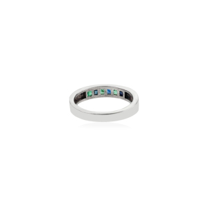 Anillo de media eternidad minimalista de plata de ley 925 con baño de rodio para mujer, venta al por mayor, para compromiso, boda o fiesta - Product Image 6