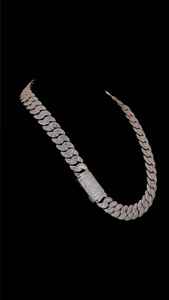 Collar de cadena cubana de plata de ley 925 con moissanita de corte redondo y baguette, estilo hip hop, regalo para amigos - Product Image 6