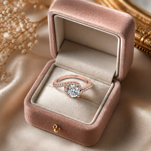 1.20 Ct Real Brilliant Cut Diamond Engagement <b>Ring</b> | 14K Rose Gold Classic Solitaire Style Prong <b>Set</b> Fine Jewelry Gift for <b>Women</b> - Product Image 3