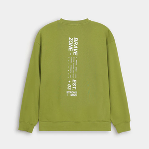 Sweat-shirt en molleton bouclé de luxe avec empiècements latéraux renforcés et bordures côtelées vintage - Product Image 1