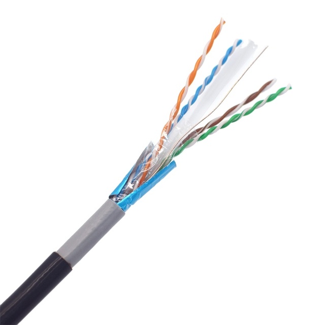 SZADP CAT6 FTP OUTDOOR CABLE PURE COPPER 0.56MM, SINGLE JACKET,500M/ROLL Wooden Reel Packing