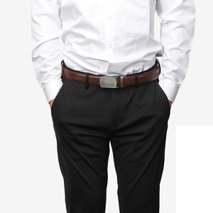 Genuine Leather Automatic <b>Buckles</b> <b>Belt</b> Men Business Pants Waist <b>Belts</b> - Product Image 5