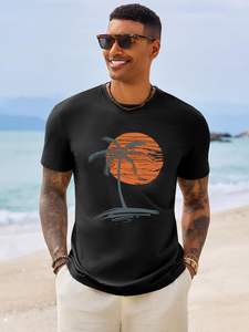 Camiseta de Algodón Tejida Casual para Hombre con Logotipo Personalizado, Cuello Redondo, Ecológica, de Secado Rápido, para Verano, de Alta Calidad, al por Mayor - Product Image 3