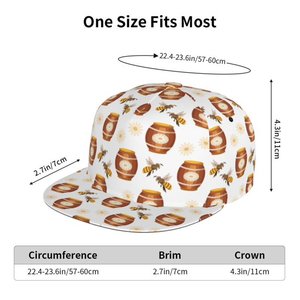 SPLENDID APPAREL Gorra Unisex de 6 Paneles con Cierre a Presión, Estampado Digital de Tarro de Miel de Abeja, Ajustable, de Hilo de Algodón, Casual, para las Cuatro Estaciones - Product Image 5