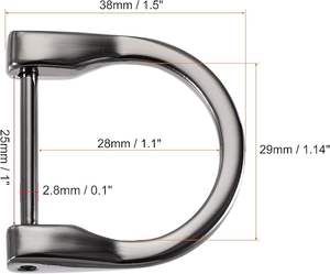 Hebilla de anillo en D en forma de U con tornillo, de aleación de zinc, para bolsos, cinturones, equipaje, arneses y accesorios de cuero. - Product Image 3