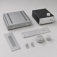 Produsen Casing Amplifier Audio Aluminium OEM Kustom Sesuai Gambar untuk Perakitan Speaker HiFi dan Power Amplifier