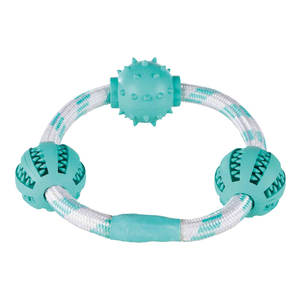 Denta Fun Anneau en Corde avec Balles 20 cm Jouet à Mâcher pour Animaux de Compagnie - Product Image 1
