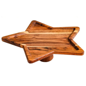 Support à gâteau en bois de manguier de qualité supérieure avec piédestal rond en bois écologique à motifs floraux pour mariages, anniversaires et décoration intérieure - Product Image 6