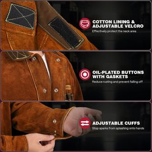 Blouson de soudage en polyéthylène haute résistance, ignifuge, anti-chaleur 300°C-500°C, pour usage en usine et atelier, avec pack respirateur - Product Image 4