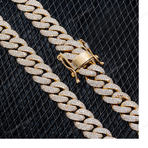 12MM 22 ichnes Iced Out Cuban Link Chain 925 Sterling Silver Extended Chain Clasp Hip Hop Thick Miami Luxury <b>Statement</b> Jewelry - Product Image 3