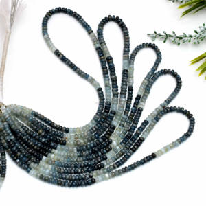 Multi aguamarina suave Rondelle forma 16 pulgadas hebra cuentas de piedras preciosas aguamarina Natural piedras preciosas sueltas Uso de joyería - Product Image 2