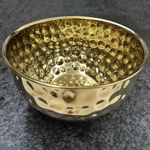 Golden Aluminium Fruits Serving Bowl For Decoration Dates Chocolate Dry Fruits Bowls - Product Image 2