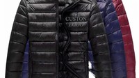 Veste d'hiver matelassée pour homme, couleur unie, col montant, fermeture éclair, coupe-vent, coupe ajustée, style décontracté, rembourrage en polyester