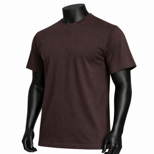 T-shirt homme 100% coton de haute qualité, coupe décontractée, design personnalisé, style sport, uni, 200 grammes, tricoté, teinture unie. - Product Image 3
