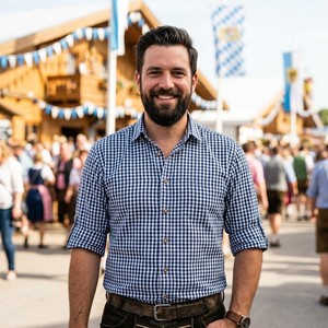 Camisa a cuadros tradicional alemana para hombre, camisa a cuadros estilo cerveza, camisa de manga larga con botones, disfraz para Oktoberfest - Product Image 3