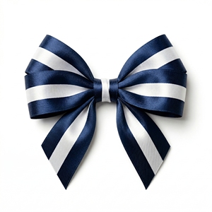 Cinta de Satén Doble de 25 mm (1 Pulgada) con Raya Central Blanca y Azul Marino para Tarjetas de Invitación, Accesorios de Ropa, Decoración de Empaques, Venta al por Mayor - Product Image 3