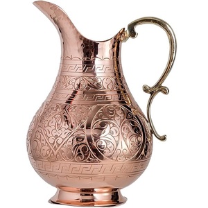 High Quality Solid <b>Copper</b> Drink Pitcher with Brass <b>Handle</b> Professional Water Jug for Restaurant Hotel Catering <b>Kitchen</b> Drinkware - Product Image 5