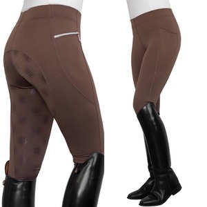 Leggings de equitación de talle alto para mujer, transpirables, de lujo, de poliéster Robex italiano, spandex y suplex, con tejido de cuero para mayor comodidad y estilo. - Product Image 1