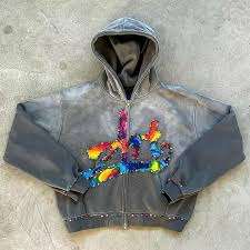 Chándal de felpa 100% algodón para hombre, corte ajustado personalizado, sin bolsillos, con efecto desgastado por el sol, borde sin rematar, lavado ácido, bajo cortado, apliques y detalles desgastados - Product Image 6