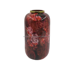 Vase à fleurs en métal long de luxe au design antique pour la décoration de la maison, personnalisable - Product Image 2