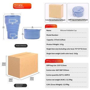 Tasse à café américaine, tasse de voyage pliable en silicone, bouteille d'eau de poche en silicone - Product Image 3