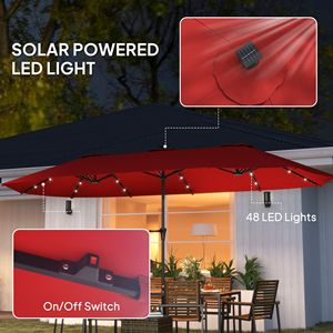 Ombrellone da Esterno con Pannello Solare per una Migliore Protezione dal Sole - Product Image 5