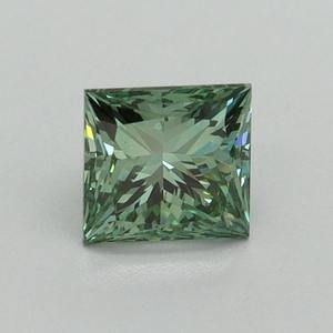 Diamante verde intenso de corte princesa cultivado en laboratorio, certificado por IGI, diamante verde suelto para anillo de compromiso personalizado de 1 a 5 quilates VVS VS - Product Image 1