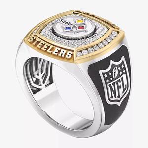 Bague de championnat des Steelers de Pittsburgh entièrement personnalisée pour homme, bicolore, qualité VVS supérieure, style classique pour collège et lycée, en alliage - Product Image 2