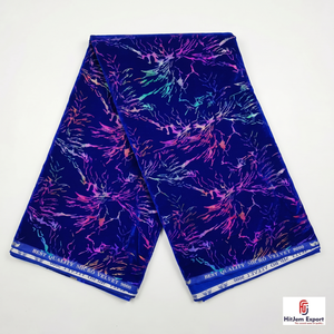 High Quality Velvet Printed Fabric Multicolor Foil Work Dresses Apparel Fashion Textile Home Decor OEM - Product Image 1