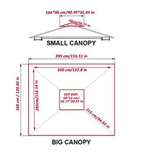 Toile de remplacement pour gazebo à double toit de 13x10 pieds, couleur kaki, tissu de haute qualité pour pergola et gazebo - Product Image 2