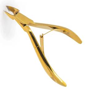 Golden Stainless Steel <b>Nail</b> Clipper 15mm Jaw Bevel Shape Professional Finger <b>Nail</b> <b>Tool</b> Luxury Style Adult Use - Product Image 1
